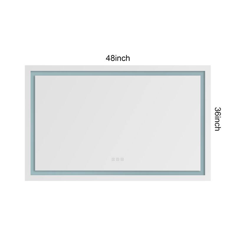 48"x 36" LED Mirror Bathroom Vanity Mirrors with Lights White Bed